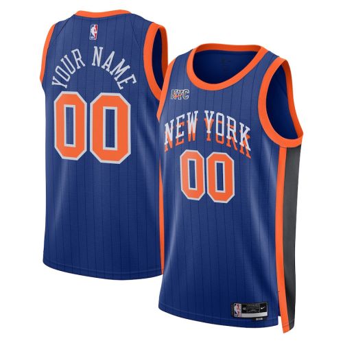 New York Knicks 2023/24 City Edition Swingman Custom Jersey - Blue