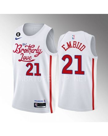 Joel Embiid 21 2022-23 Philadelphia 76ers White City Edition Men Jersey Swingman