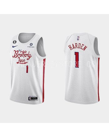 Philadelphia 76ers 1 James Harden 2022-23 City Edition White Men Jersey